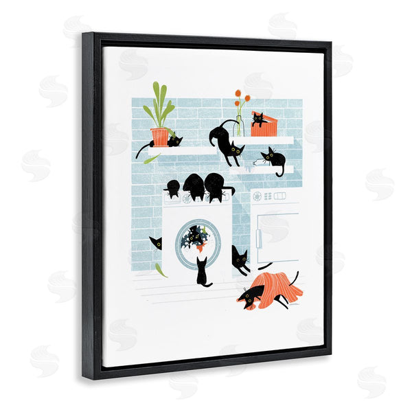Stupell Industries Leeza Hernandez | Black Cats In Laundry Wall Art