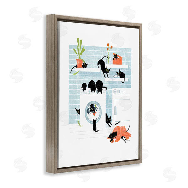 Stupell Industries Leeza Hernandez | Black Cats In Laundry Wall Art