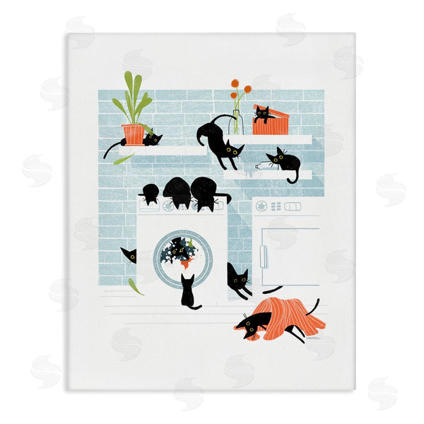 stupell industries Leeza Hernandez | Black Cats in Laundry Wall Art