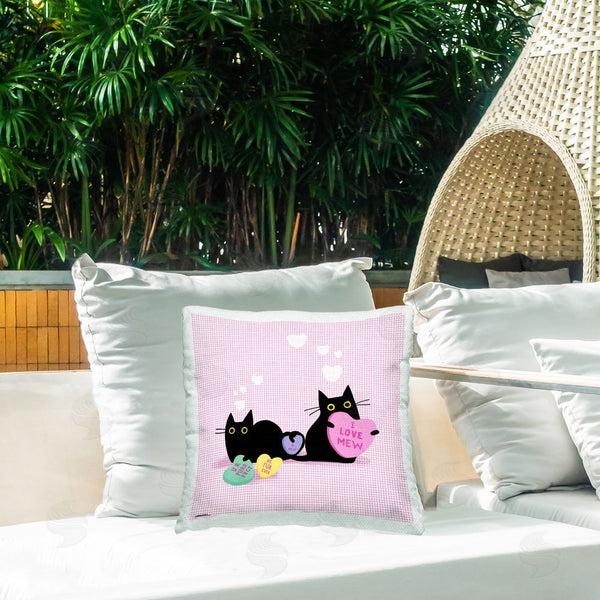 Stupell Industries Leeza Hernandez | Cats & Valentine Hearts Printed Throw Pillow
