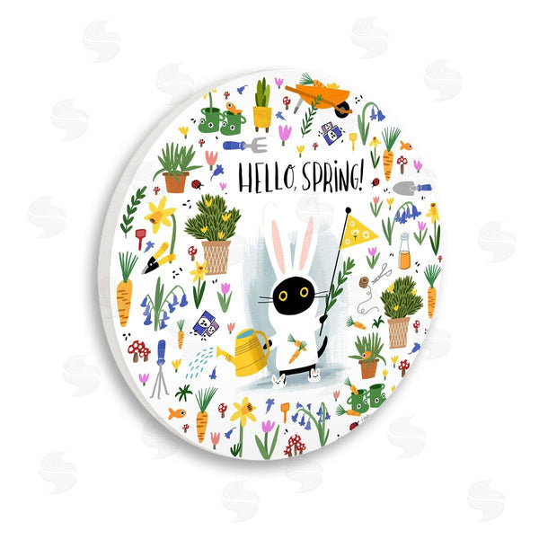 stupell industries Leeza Hernandez | Hello Spring Black Cat Wall Art