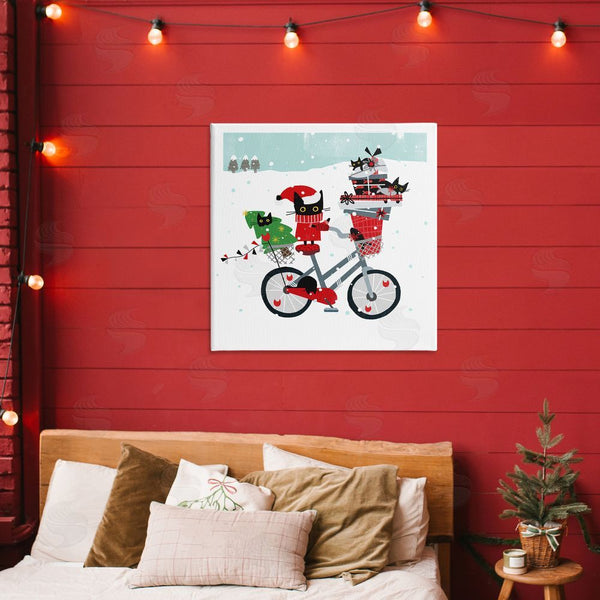 Stupell Industries Leeza Hernandez | Holiday Catmas Bicycle