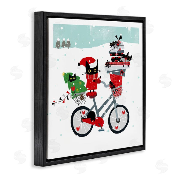 Stupell Industries Leeza Hernandez | Holiday Catmas Bicycle