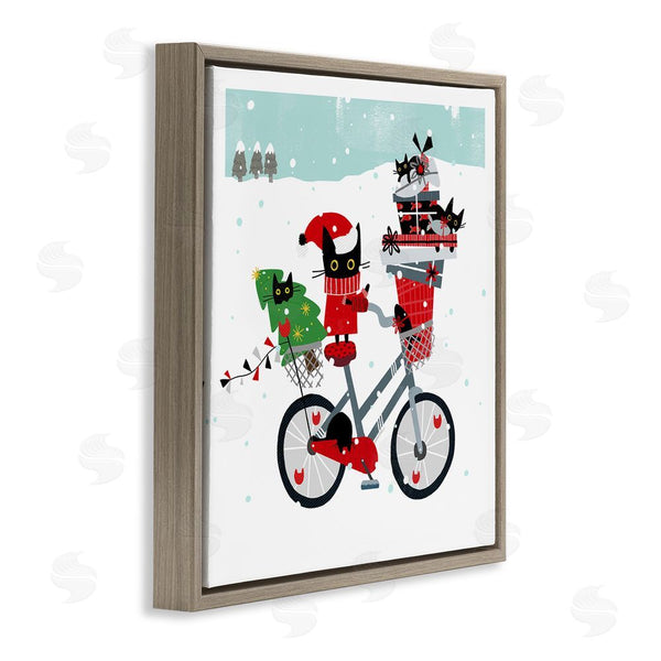 Stupell Industries Leeza Hernandez | Holiday Catmas Bicycle