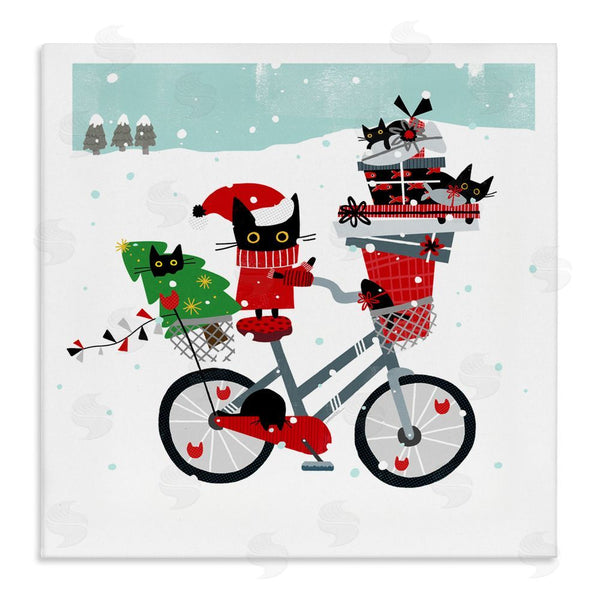 stupell industries Leeza Hernandez | Holiday Catmas Bicycle