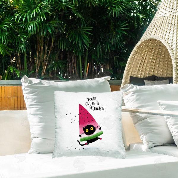 Stupell Industries Leeza Hernandez | One In A Meowlon Pun Printed Throw Pillow