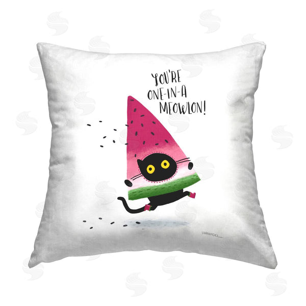 stupell industries Leeza Hernandez | One In A Meowlon Pun Printed Throw Pillow