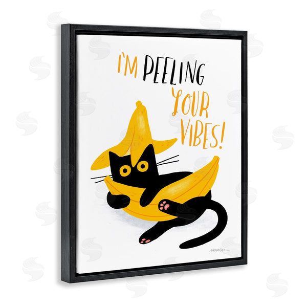 Stupell Industries Leeza Hernandez | Peeling Your Vibes Cat Wall Art