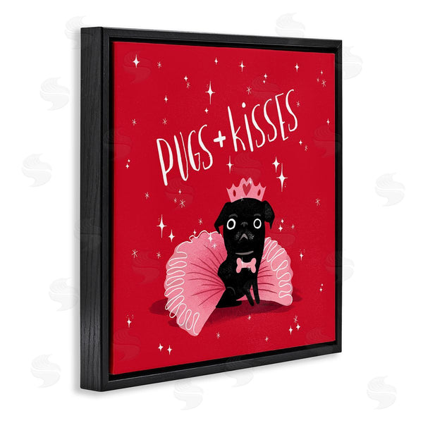 Stupell Industries Leeza Hernandez | Pugs & Kisses On Red Wall Art