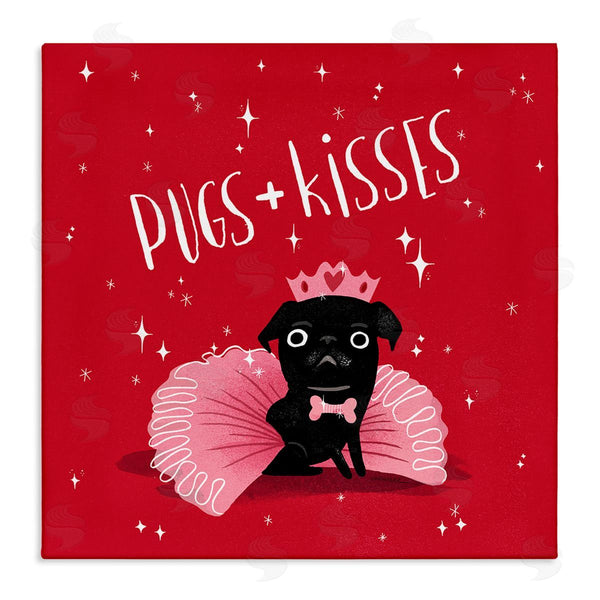 stupell industries Leeza Hernandez | Pugs & Kisses on Red Wall Art