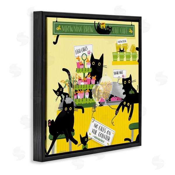 Stupell Industries Leeza Hernandez | Silly Cat Café Bakery Wall Art