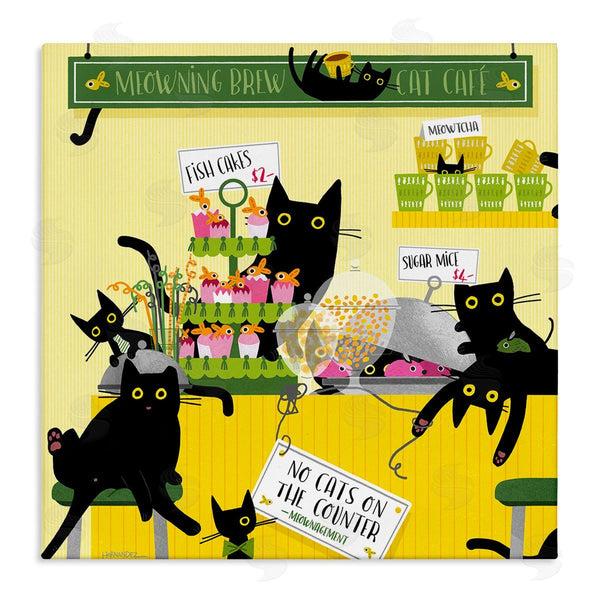 stupell industries Leeza Hernandez | Silly Cat Café Bakery Wall Art