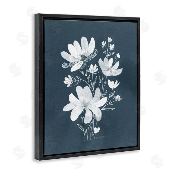 Stupell Industries Leeza Hernandez | White Floral With Outline Wall Art