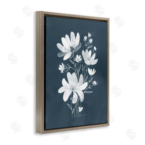 Stupell Industries Leeza Hernandez | White Floral With Outline Wall Art