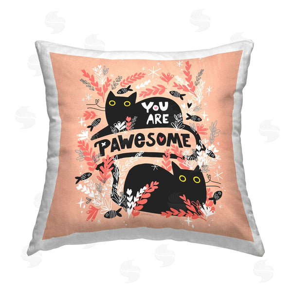 stupell industries Leeza Hernandez | You Are Pawesome Cats Printed Throw Pillow