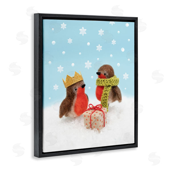 Stupell Industries Lemon & Sugar | Birds Gift Giving Christmas Snow Wall Art