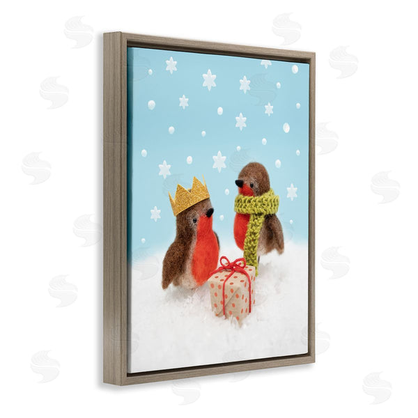 Stupell Industries Lemon & Sugar | Birds Gift Giving Christmas Snow Wall Art