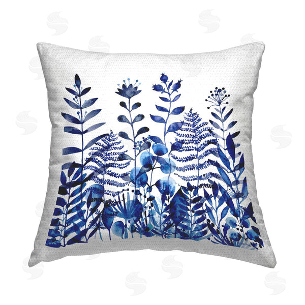 Stupell Industries Lemon & Sugar | Blooming Blue Woodland Ferns Printed Throw Pillow
