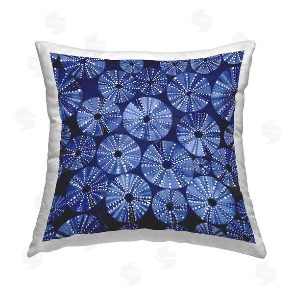 stupell industries Lemon & Sugar | Blue Circular Sea Urchins Pattern Printed Throw Pillow