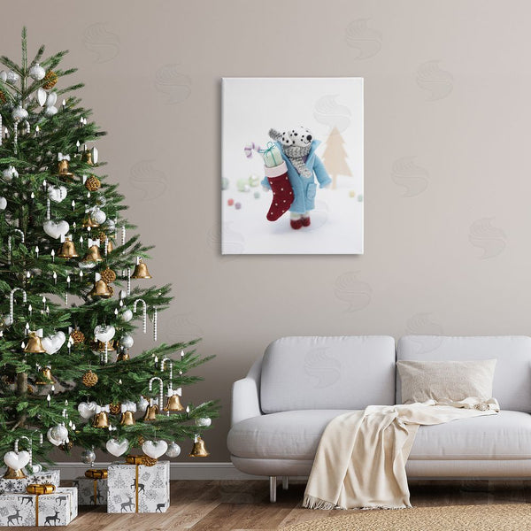 Stupell Industries Lemon & Sugar | Dalmatian Christmas Stocking Scene Wall Art