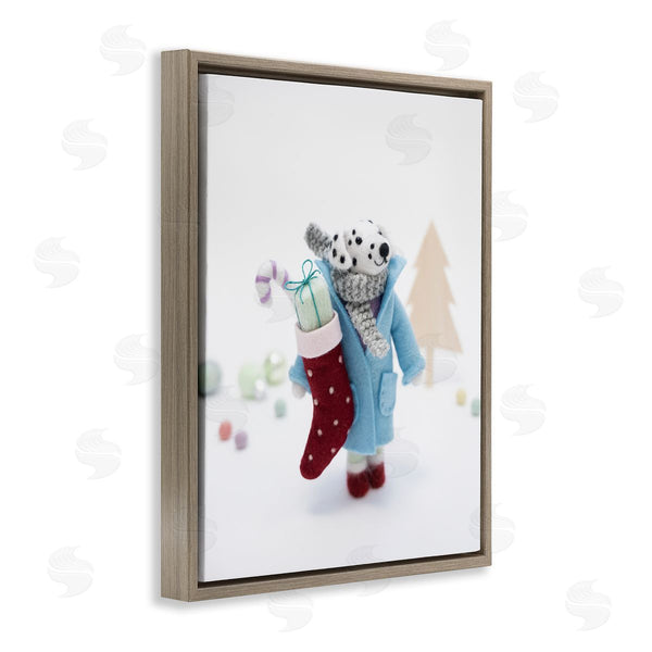 Stupell Industries Lemon & Sugar | Dalmatian Christmas Stocking Scene Wall Art
