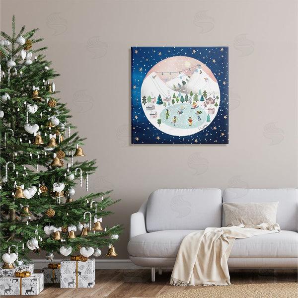 Stupell Industries Lemon & Sugar | Ice Skating Christmas Snow Scene Wall Art