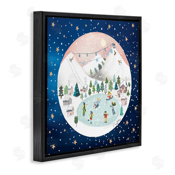 Stupell Industries Lemon & Sugar | Ice Skating Christmas Snow Scene Wall Art
