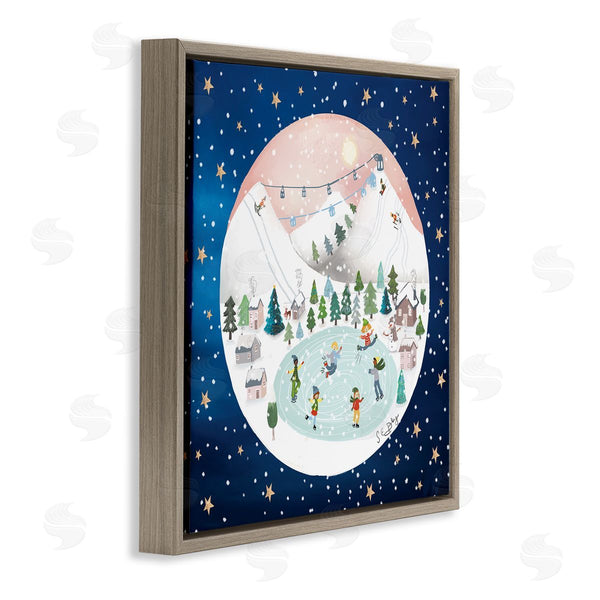Stupell Industries Lemon & Sugar | Ice Skating Christmas Snow Scene Wall Art