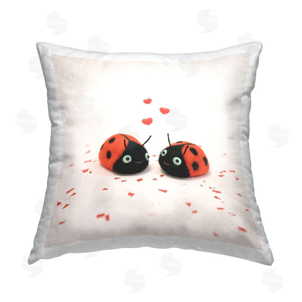 stupell industries Lemon & Sugar | Love Bugs Romantic Ladybugs Printed Throw Pillow