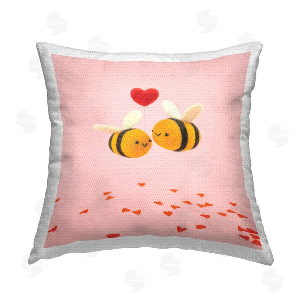 Stupell Industries Lemon & Sugar | Loving Bumble Bees Printed Throw Pillow