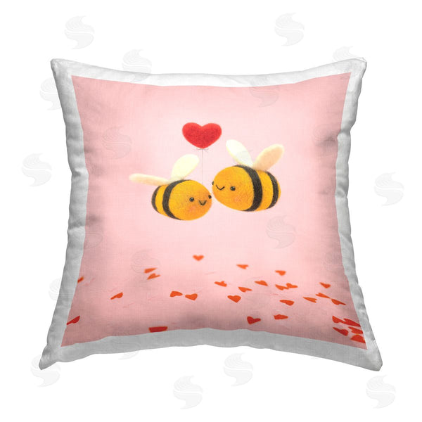 stupell industries Lemon & Sugar | Loving Bumble Bees Printed Throw Pillow