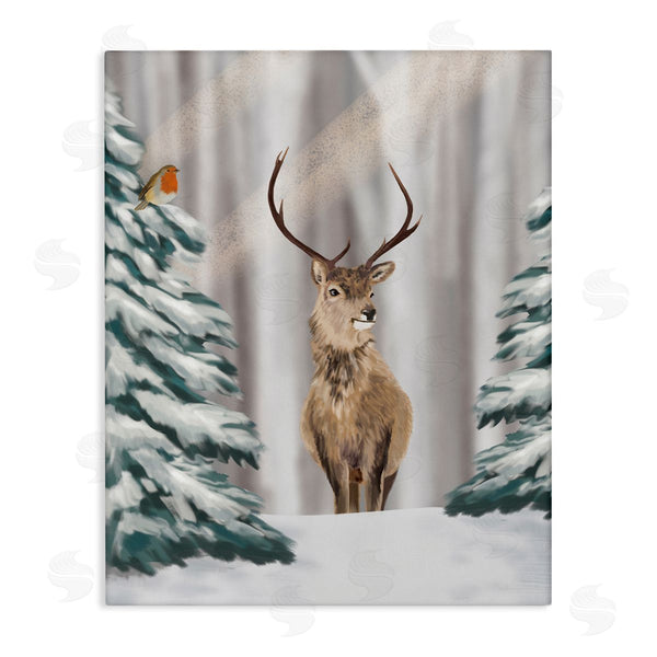 stupell industries Lemon & Sugar | Seasonal Deer Winter Landscape Wall Art