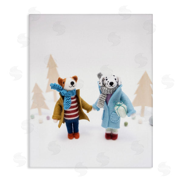 stupell industries Lemon & Sugar | Winter Holiday Gifts Dog Couple Wall Art