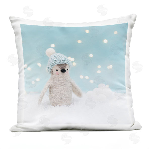 Stupell Industries Lemon & Sugar | Winter Snow Scene Penguin Printed Throw Pillow