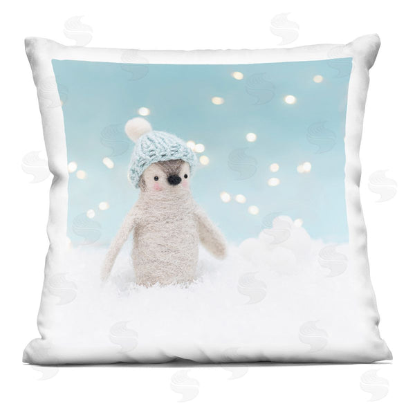 stupell industries Lemon & Sugar | Winter Snow Scene Penguin Printed Throw Pillow
