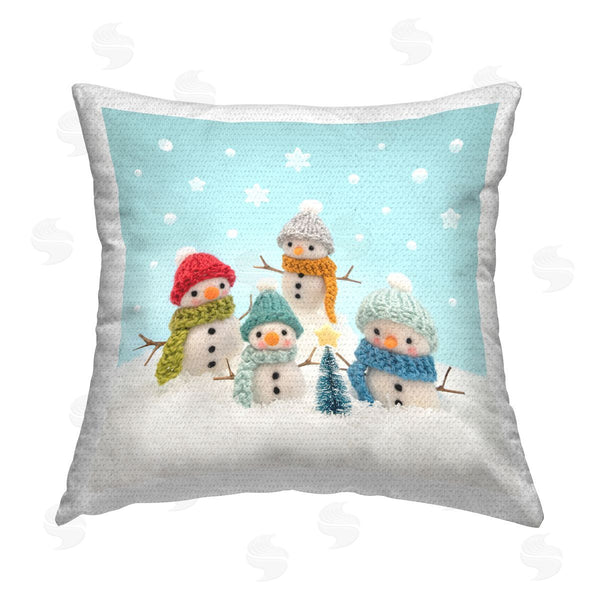 Stupell Industries Lemon & Sugar | Winter Snowmen And Snowflakes Printed Throw Pillow