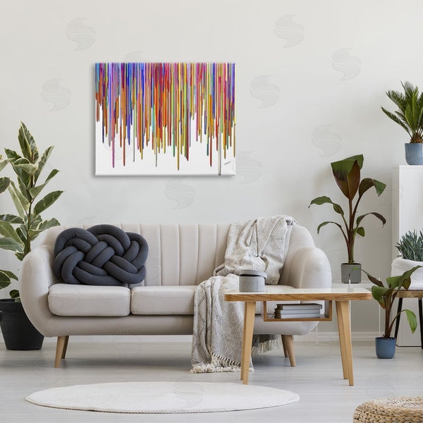 Stupell Industries Lena Owens | Abstract Rainbow Lines Dripping Wall Art