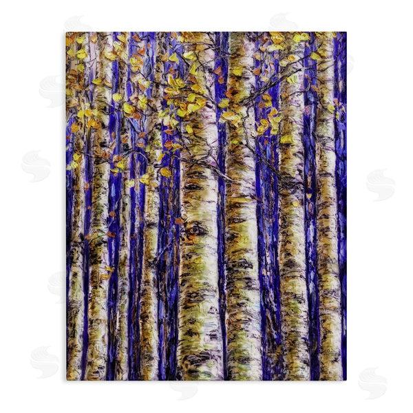 stupell industries Lena Owens | Birch Trees on Blue Wall Art