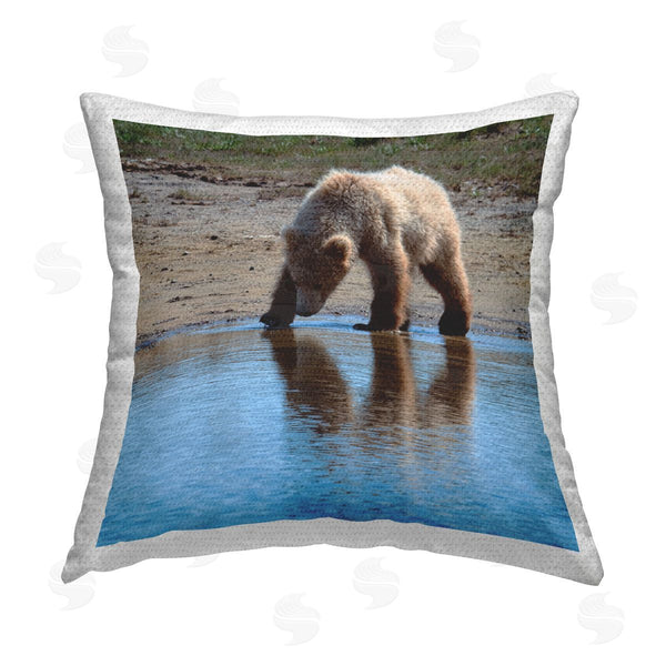 Stupell Industries Lena Owens | Grizzly Bear In Lake Printed Throw Pillow