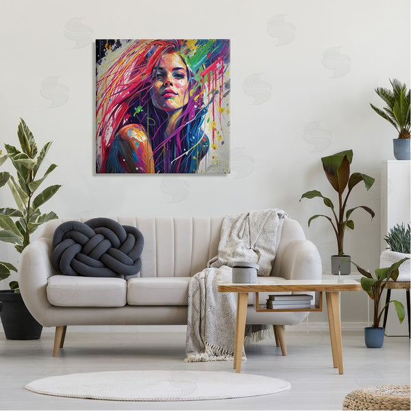 Stupell Industries Lena Owens | Modern Girl With Paint Splatter Wall Art