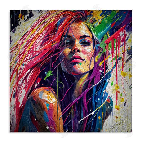 stupell industries Lena Owens | Modern Girl with Paint Splatter Wall Art