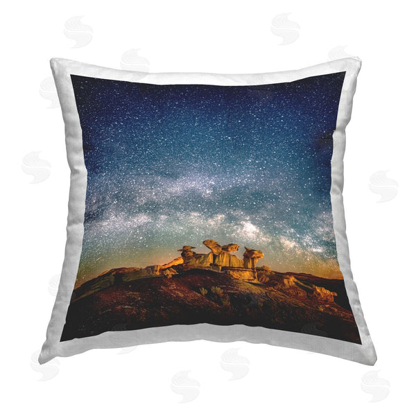stupell industries Lena Owens | Starry Sky Desert Landscape Printed Throw Pillow