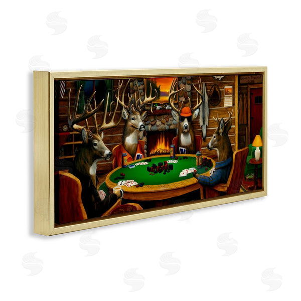 Stupell Industries Leo Stans | Deer Playing Poker In Lodge Wall Art