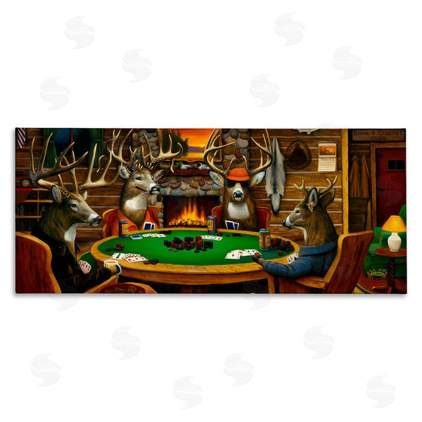 stupell industries Leo Stans | Deer Playing Poker in Lodge Wall Art