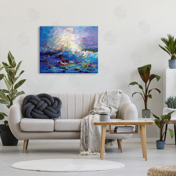 Stupell Industries Leon Devenice | Abstract Colorful Ocean Waves Wall Art