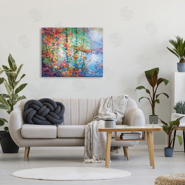 Stupell Industries Leon Devenice | Abstract Leaves Colorful Reflections Wall Art