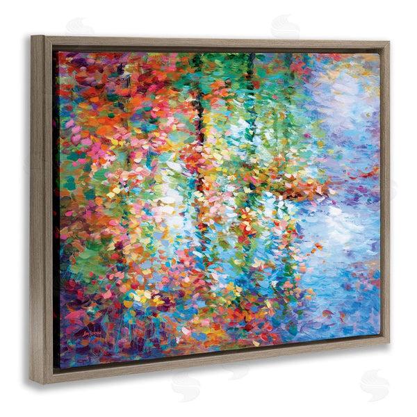 Stupell Industries Leon Devenice | Abstract Leaves Colorful Reflections Wall Art