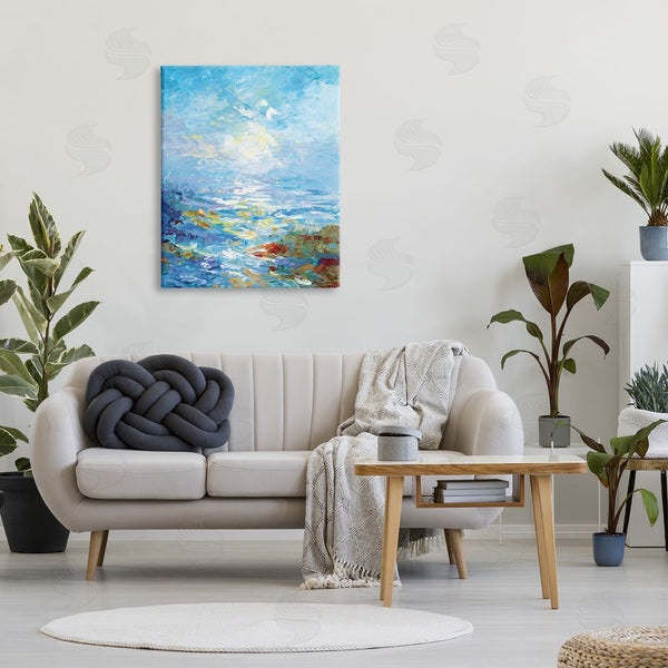 Stupell Industries Leon Devenice | Abstract Ocean Bliss Blue Wall Art