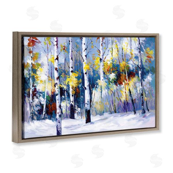 Stupell Industries Leon Devenice | Autumn Birch Trees Snowy Forest