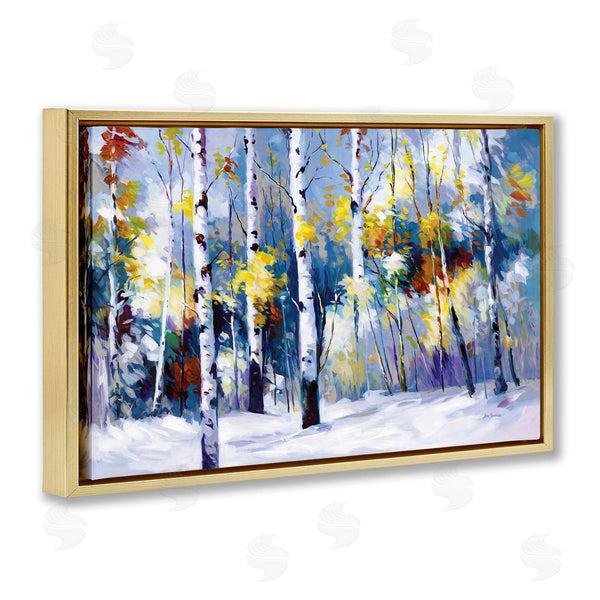 Stupell Industries Leon Devenice | Autumn Birch Trees Snowy Forest